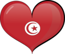 Tunisia Heart Flag