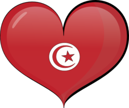 Tunisia Heart Flag