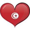 download Tunisia Heart Flag clipart image with 0 hue color