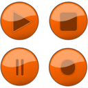 download Orange Glossy Buttons clipart image with 0 hue color
