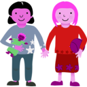download Two Little Girl clipart image with 270 hue color
