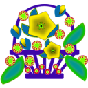 download Flower Basket clipart image with 45 hue color