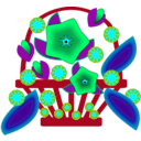 download Flower Basket clipart image with 135 hue color