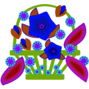 download Flower Basket clipart image with 225 hue color