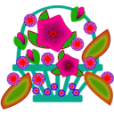 download Flower Basket clipart image with 315 hue color