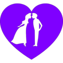 download Couple In Heart clipart image with 270 hue color