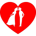 download Couple In Heart clipart image with 0 hue color