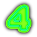 download Neon Numerals 4 clipart image with 90 hue color