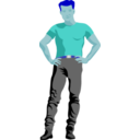 download Assertive Guy By Rones Posterized clipart image with 180 hue color