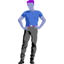 download Assertive Guy By Rones Posterized clipart image with 225 hue color