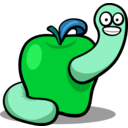 download Apple Worm clipart image with 135 hue color