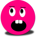 Angry Surprised Smiley Pink Emoticon