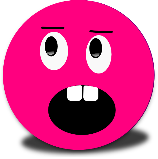 Angry Surprised Smiley Pink Emoticon