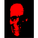 download Red Skull clipart image with 0 hue color