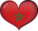 Morocco Heart Flag