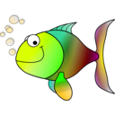 download Happy Fish clipart image with 45 hue color