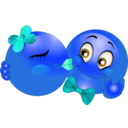download Couple Kissing Smiley Emoticon clipart image with 180 hue color