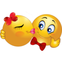 download Couple Kissing Smiley Emoticon clipart image with 0 hue color