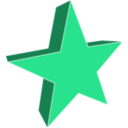 download 3d Star clipart image with 315 hue color