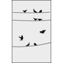 download Pigeons On Wires clipart image with 0 hue color
