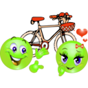 download Valentine Pink Bicycle Smiley Emoticon clipart image with 45 hue color