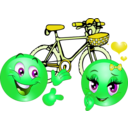 download Valentine Pink Bicycle Smiley Emoticon clipart image with 90 hue color