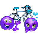 download Valentine Pink Bicycle Smiley Emoticon clipart image with 225 hue color