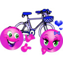 download Valentine Pink Bicycle Smiley Emoticon clipart image with 270 hue color
