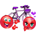 download Valentine Pink Bicycle Smiley Emoticon clipart image with 315 hue color