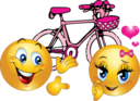 Valentine Pink Bicycle Smiley Emoticon