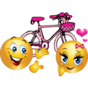 download Valentine Pink Bicycle Smiley Emoticon clipart image with 0 hue color