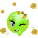 download Flowery Smiley Emoticon clipart image with 45 hue color