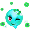 download Flowery Smiley Emoticon clipart image with 135 hue color