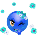 download Flowery Smiley Emoticon clipart image with 180 hue color