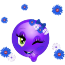 download Flowery Smiley Emoticon clipart image with 225 hue color