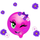 download Flowery Smiley Emoticon clipart image with 270 hue color