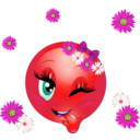 download Flowery Smiley Emoticon clipart image with 315 hue color