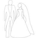 download Bride And Groom clipart image with 180 hue color