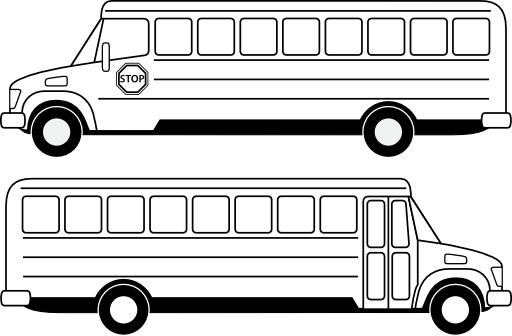 Deux Bus Scolaires Noirs