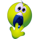 download Smiley Terrified Blue Emoticon clipart image with 225 hue color