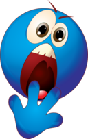 Smiley Terrified Blue Emoticon