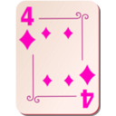 download Ornamental Deck 4 Of Diamonds clipart image with 315 hue color