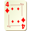 download Ornamental Deck 4 Of Diamonds clipart image with 0 hue color