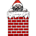 download Santa In A Chimney clipart image with 0 hue color