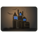 download Haunted House clipart image with 180 hue color