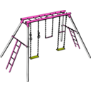 download Swing Set clipart image with 270 hue color