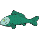 download Green Fish clipart image with 90 hue color