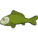 download Green Fish clipart image with 0 hue color