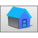 download House Tiled Roof clipart image with 180 hue color