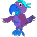 download Pirate Parrot clipart image with 180 hue color
